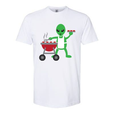 Funny Bbq Lover Artistic Barbecue Grilling Alien Gift Softstyle CVC T-Shirt