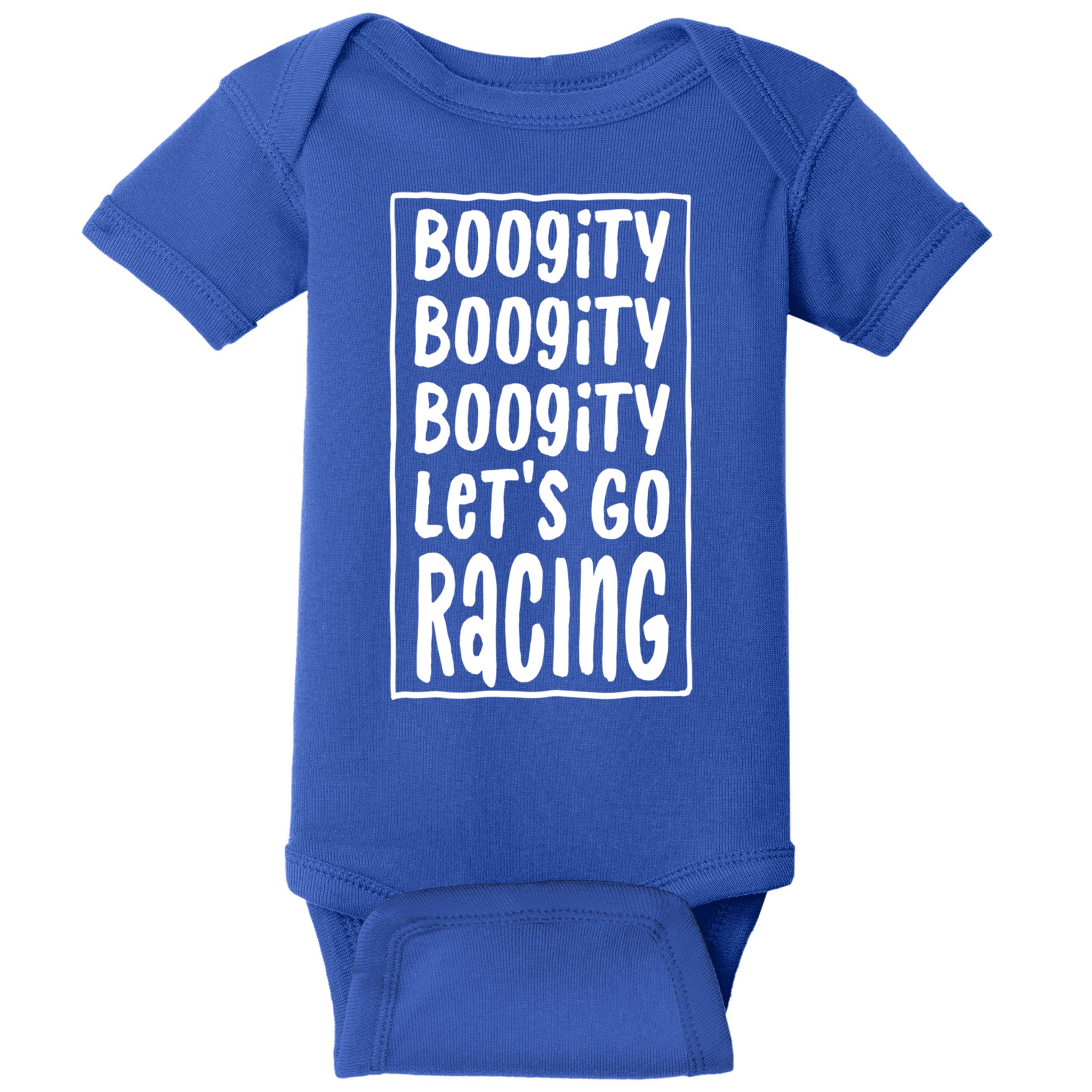 Funny Boogity LetS Go Racing Race Car Driving Quote Design Meaningful Gift Baby Bodysuit