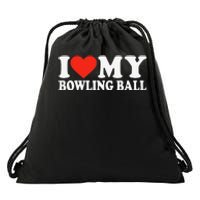 Funny Bowler Love Bowling Ball Cute League Bowling Drawstring Bag