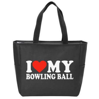 Funny Bowler Love Bowling Ball Cute League Bowling Zip Tote Bag