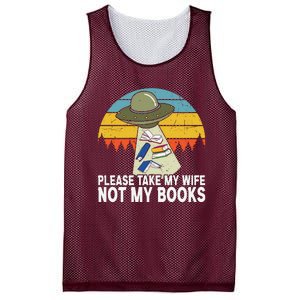 Funny Book Lover Gift Funny Spaceship Take My Wife Not My Books Mesh Reversible Basketball Jersey Tank