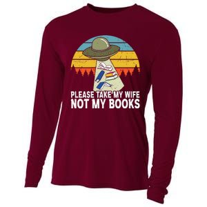 Funny Book Lover Gift Funny Spaceship Take My Wife Not My Books Cooling Performance Long Sleeve Crew