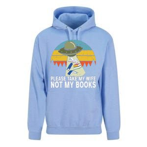 Funny Book Lover Gift Funny Spaceship Take My Wife Not My Books Unisex Surf Hoodie