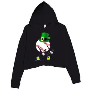 Flossing Baseball Leprechaun Hat St Patricks Day Meaningful Gift Crop Fleece Hoodie