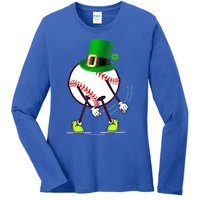 Flossing Baseball Leprechaun Hat St Patricks Day Meaningful Gift Ladies Long Sleeve Shirt