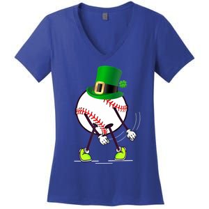 Flossing Baseball Leprechaun Hat St Patricks Day Meaningful Gift Women's V-Neck T-Shirt