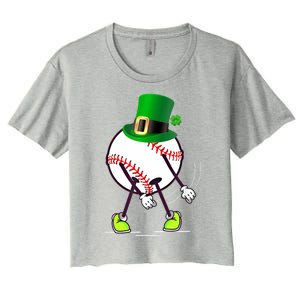 Flossing Baseball Leprechaun Hat St Patricks Day Meaningful Gift Women's Crop Top Tee