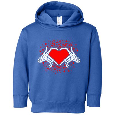 Funny Bones Love Skeleton Hand Heart Valentines Day Toddler Hoodie