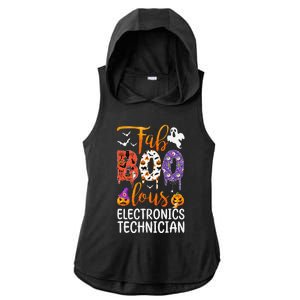 Fab Boo Lous Electronics Technician Boo Ghost Halloween Ladies PosiCharge Tri-Blend Wicking Draft Hoodie Tank