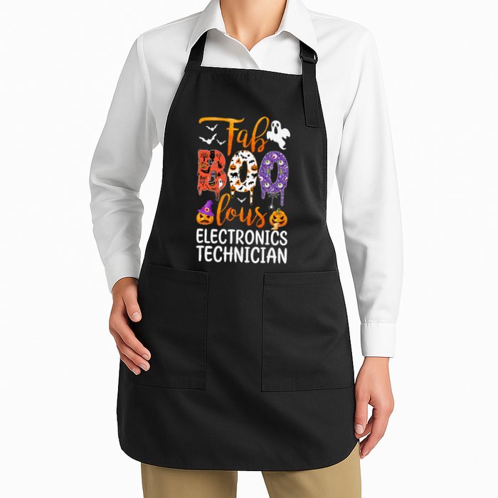 Fab Boo Lous Electronics Technician Boo Ghost Halloween Full-Length Apron With Pockets