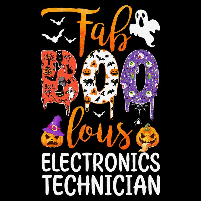 Fab Boo Lous Electronics Technician Boo Ghost Halloween Full-Length Apron With Pockets
