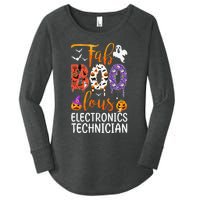 Fab Boo Lous Electronics Technician Boo Ghost Halloween Women's Perfect Tri Tunic Long Sleeve Shirt