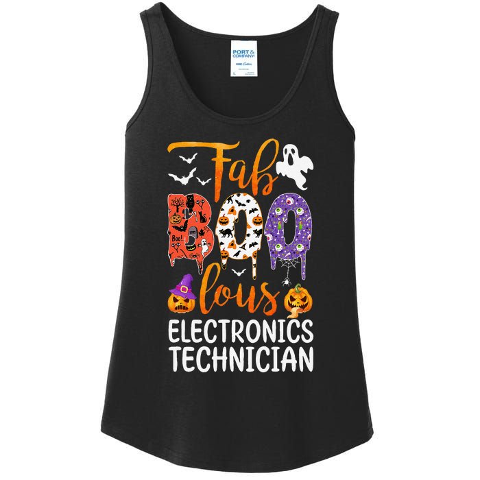 Fab Boo Lous Electronics Technician Boo Ghost Halloween Ladies Essential Tank