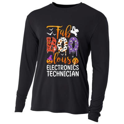 Fab Boo Lous Electronics Technician Boo Ghost Halloween Cooling Performance Long Sleeve Crew