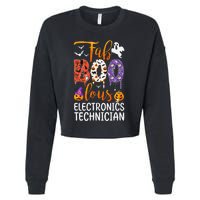 Fab Boo Lous Electronics Technician Boo Ghost Halloween Cropped Pullover Crew