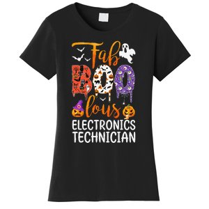 Fab Boo Lous Electronics Technician Boo Ghost Halloween Women's T-Shirt