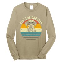 Funny Best Lab Dad Ever Labrador Dad Vintage Gift Long Sleeve Shirt