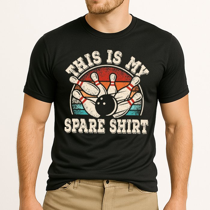 Funny Bowling Lover Bowler Retro This Is My Spare Cooling Performance Crew T-Shirt