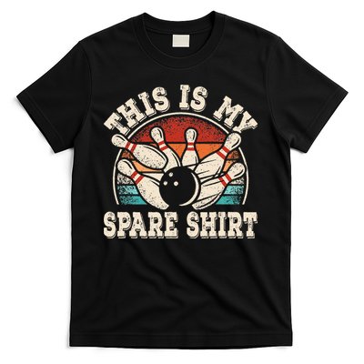 Funny Bowling Lover Bowler Retro This Is My Spare T-Shirt
