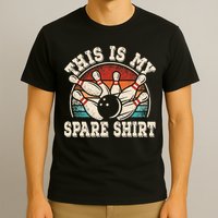 Funny Bowling Lover Bowler Retro This Is My Spare T-Shirt