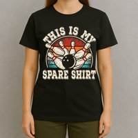 Funny Bowling Lover Bowler Retro This Is My Spare T-Shirt
