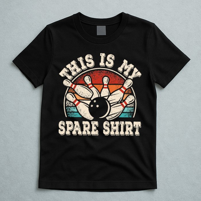 Funny Bowling Lover Bowler Retro This Is My Spare T-Shirt
