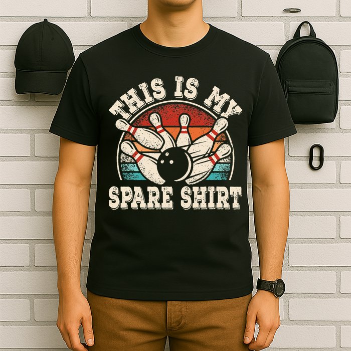Funny Bowling Lover Bowler Retro This Is My Spare T-Shirt