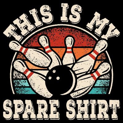 Funny Bowling Lover Bowler Retro This Is My Spare T-Shirt