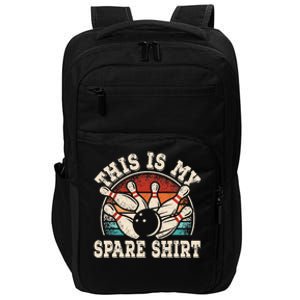 Funny Bowling Lover Bowler Retro This Is My Spare Impact Tech Backpack