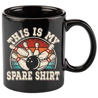 Funny Bowling Lover Bowler Retro This Is My Spare 11oz C Handle Ceramic Mug