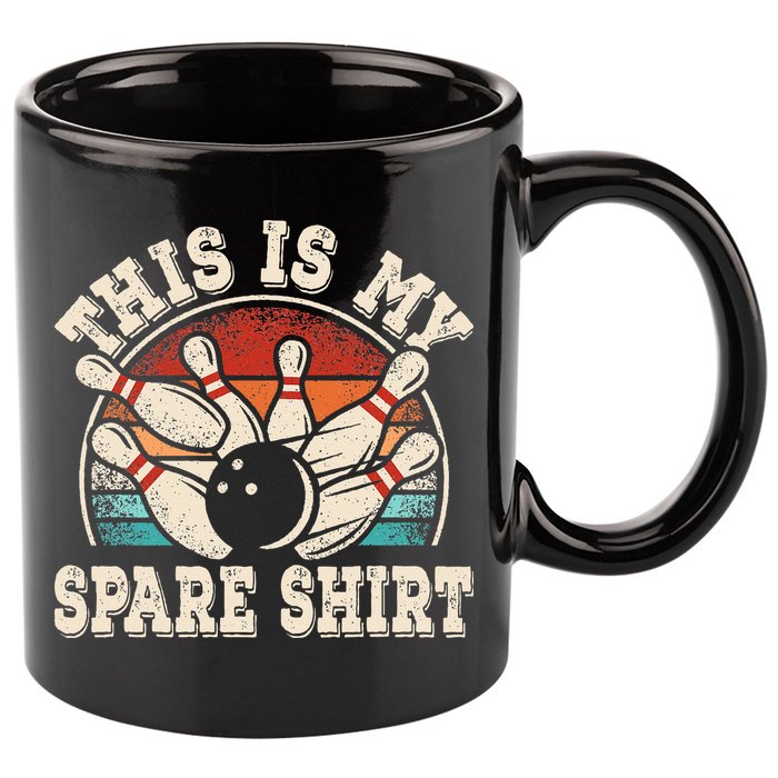 Funny Bowling Lover Bowler Retro This Is My Spare 11oz C Handle Ceramic Mug