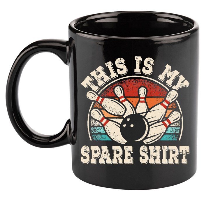 Funny Bowling Lover Bowler Retro This Is My Spare 11oz C Handle Ceramic Mug