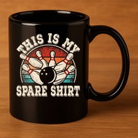 Funny Bowling Lover Bowler Retro This Is My Spare 11oz C Handle Ceramic Mug