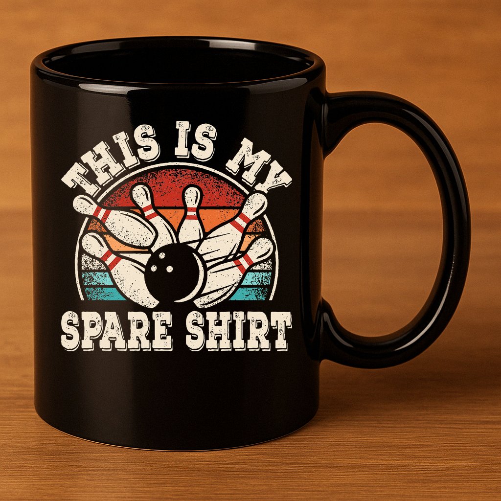 Funny Bowling Lover Bowler Retro This Is My Spare 11oz C Handle Ceramic Mug