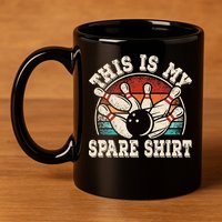 Funny Bowling Lover Bowler Retro This Is My Spare 11oz C Handle Ceramic Mug