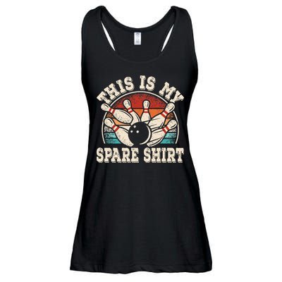 Funny Bowling Lover Bowler Retro This Is My Spare Ladies Essential Flowy Tank