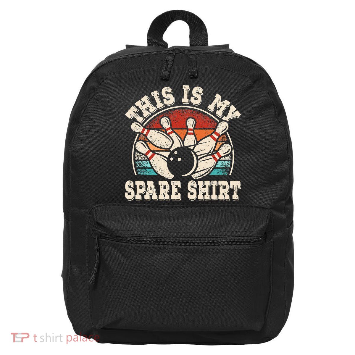Funny Bowling Lover Bowler Retro This Is My Spare 16 in Basic Backpack