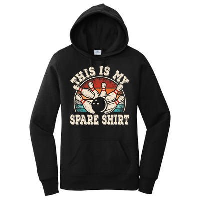 Funny Bowling Lover Bowler Retro This Is My Spare Women's Pullover Hoodie