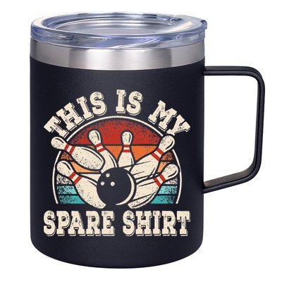 Funny Bowling Lover Bowler Retro This Is My Spare 12oz Stainless Steel Coffee Mug