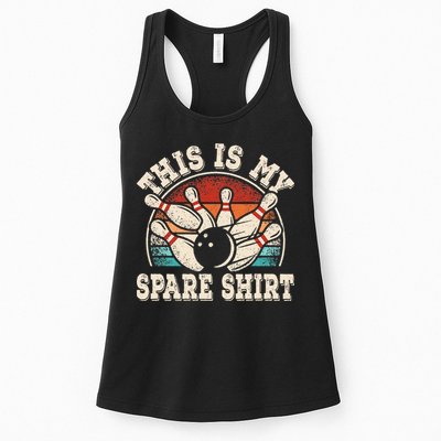 Funny Bowling Lover Bowler Retro This Is My Spare Womens Tank Top