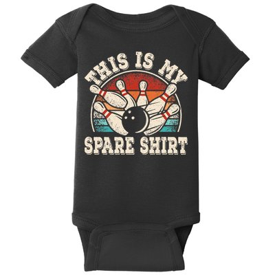 Funny Bowling Lover Bowler Retro This Is My Spare Baby Bodysuit