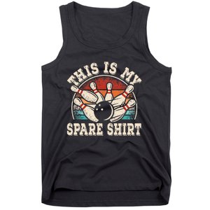 Funny Bowling Lover Bowler Retro This Is My Spare Tank Top