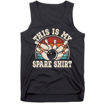 Funny Bowling Lover Bowler Retro This Is My Spare Tank Top