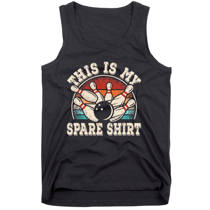 Funny Bowling Lover Bowler Retro This Is My Spare Tank Top