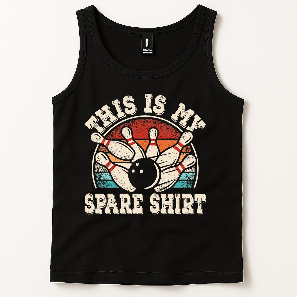 Funny Bowling Lover Bowler Retro This Is My Spare Tank Top