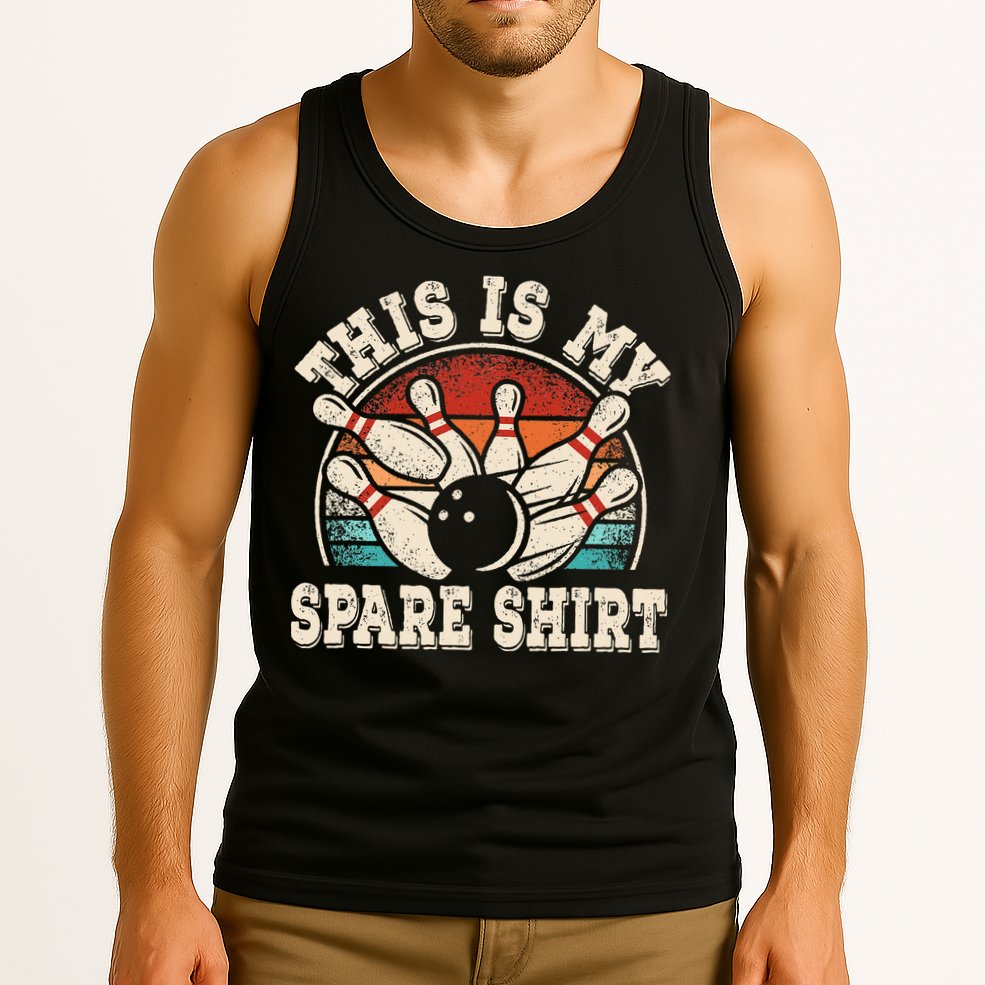 Funny Bowling Lover Bowler Retro This Is My Spare Tank Top