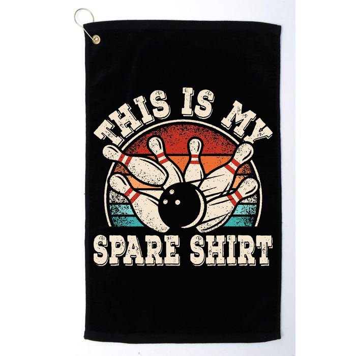 Funny Bowling Lover Bowler Retro This Is My Spare Golf Towel