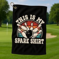 Funny Bowling Lover Bowler Retro This Is My Spare Golf Towel