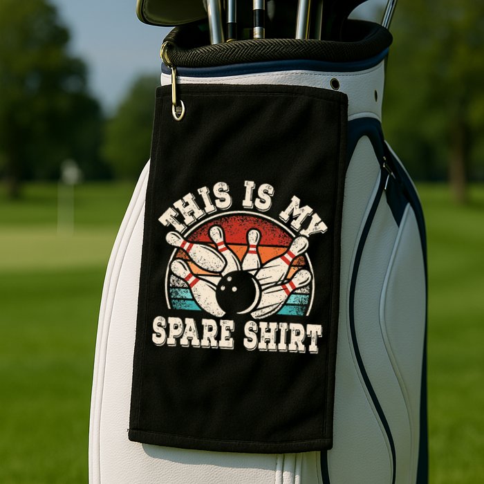 Funny Bowling Lover Bowler Retro This Is My Spare Golf Towel