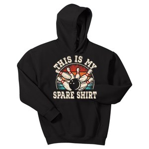 Funny Bowling Lover Bowler Retro This Is My Spare Kids Hoodie